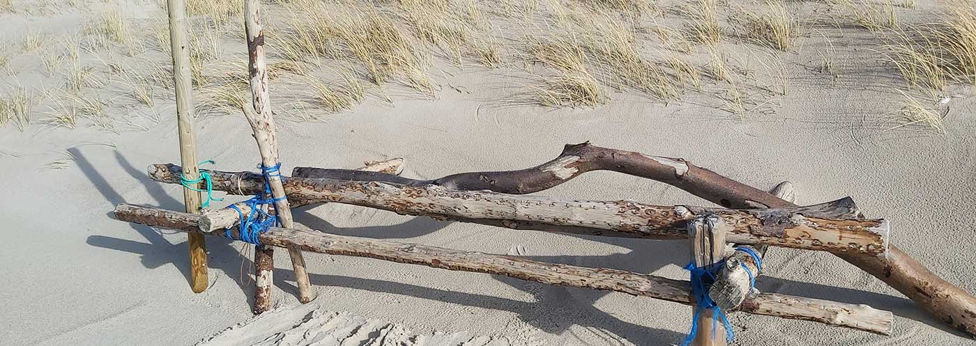 Kunstleg på stranden